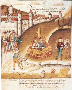 The Burning of Sodomites (unknown artist, German, 1482)